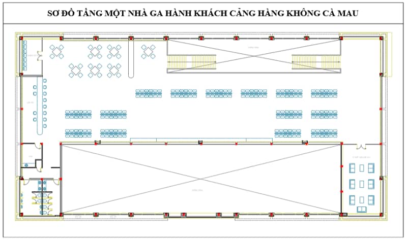 Sơ đồ tầng lầu nhà ga hành khách sân bay Cà Mau 